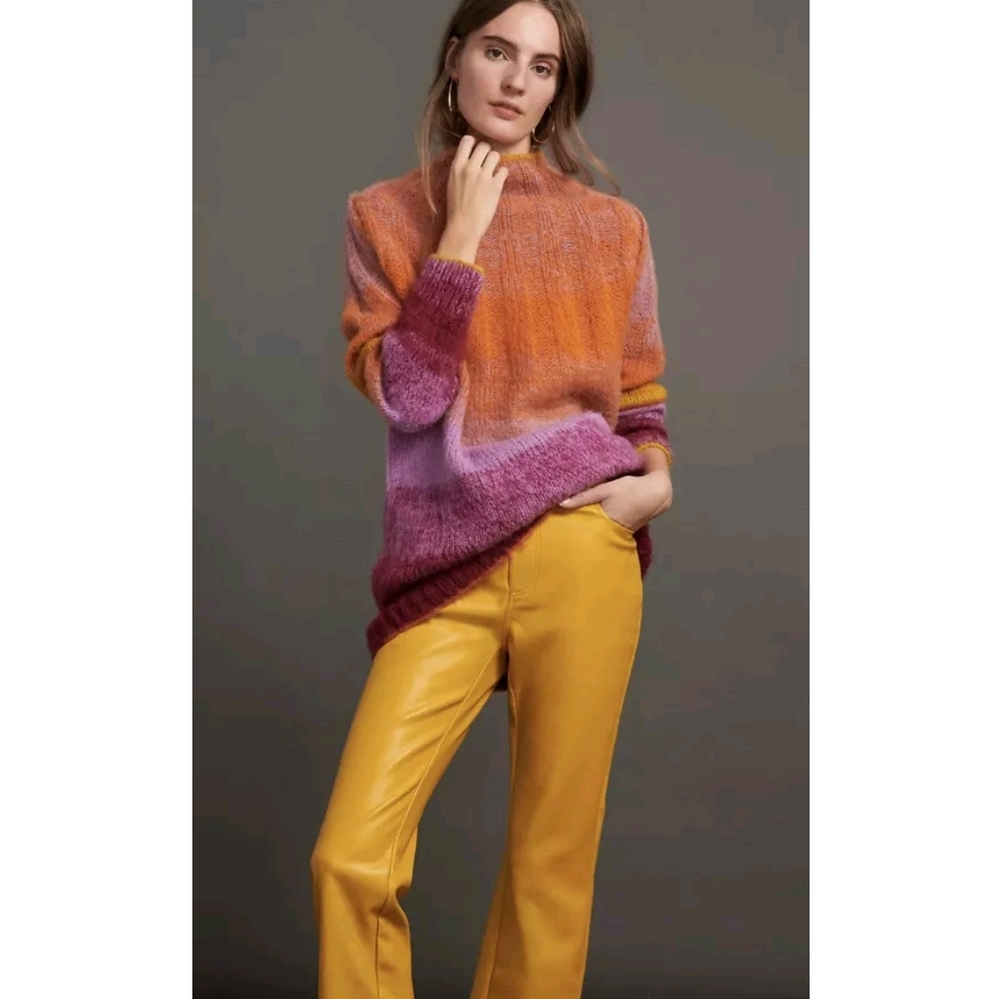 ANTHROPOLOGIE Peri Ombre Tunic Sweater Mohair Alpaca Wool Oversized Small - Picture 2 of 12